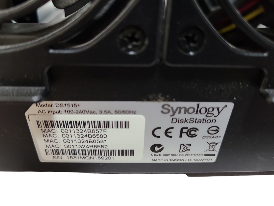 Synology DS1515+ 5 Bay NAS Disk Station, No Caddies, READ