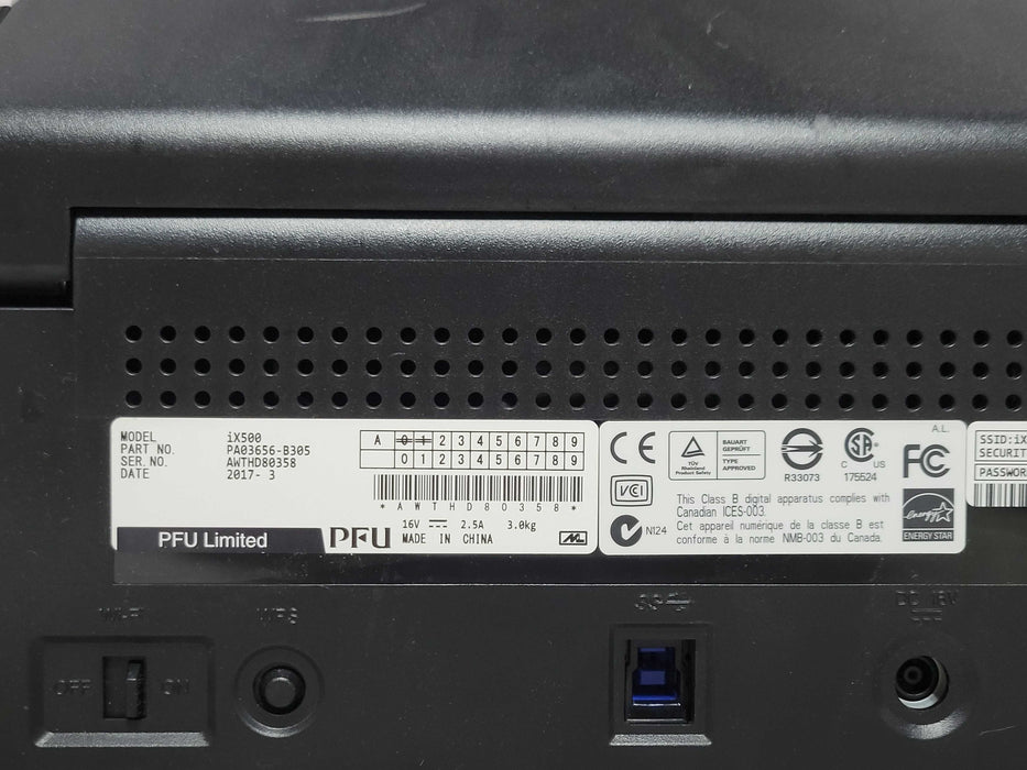 Fujitsu iX500 ScanSnap Color Duplex Image Document Scanner PA03656-B305 Q_