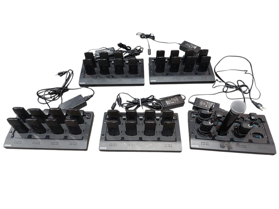 Bundle ShureMics1xSM58,31xMXW6/C Z10 & 3xMXW1/0 Z10 & 5 Shure Docks MXWNCS8 =