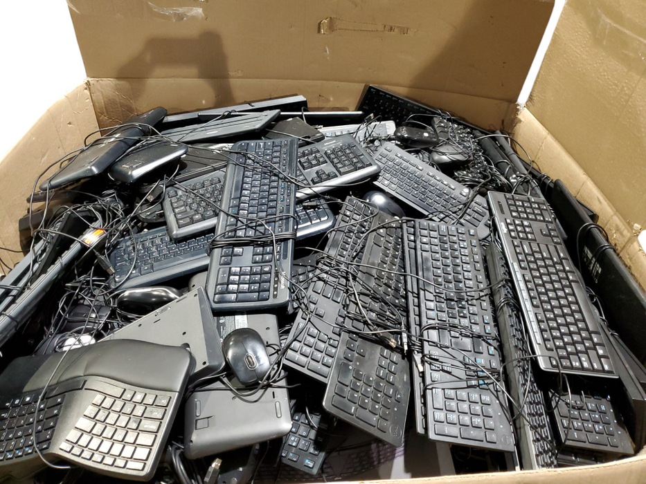Bin of Assorted Wired Keyboards/Mice (AS-IS) Approx 750lbs