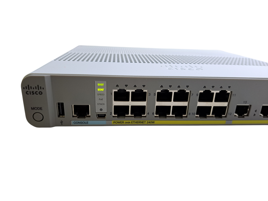 Cisco WS-C3560CX-12PD-S | 12-Port Gigabit PoE 240W Compact Silent Switch )