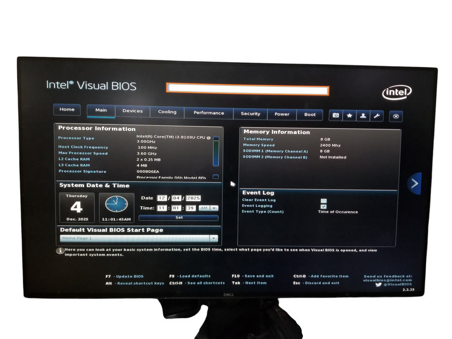 Intel Mini PC NUC8i3BEK, Core i3-8109U CPU @3.00GHz, 8GB RAM, 256GB SSD