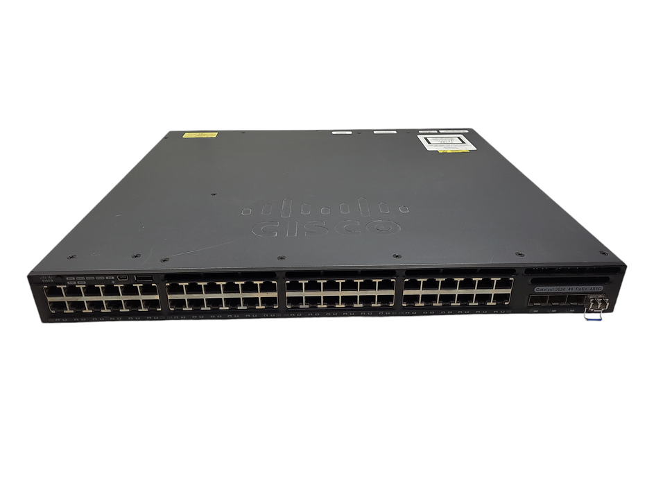 Cisco WS-C3650-48PS-S | 48-Port Gigabit PoE+ Switch | 4x SFP | 1x 640W PSU $