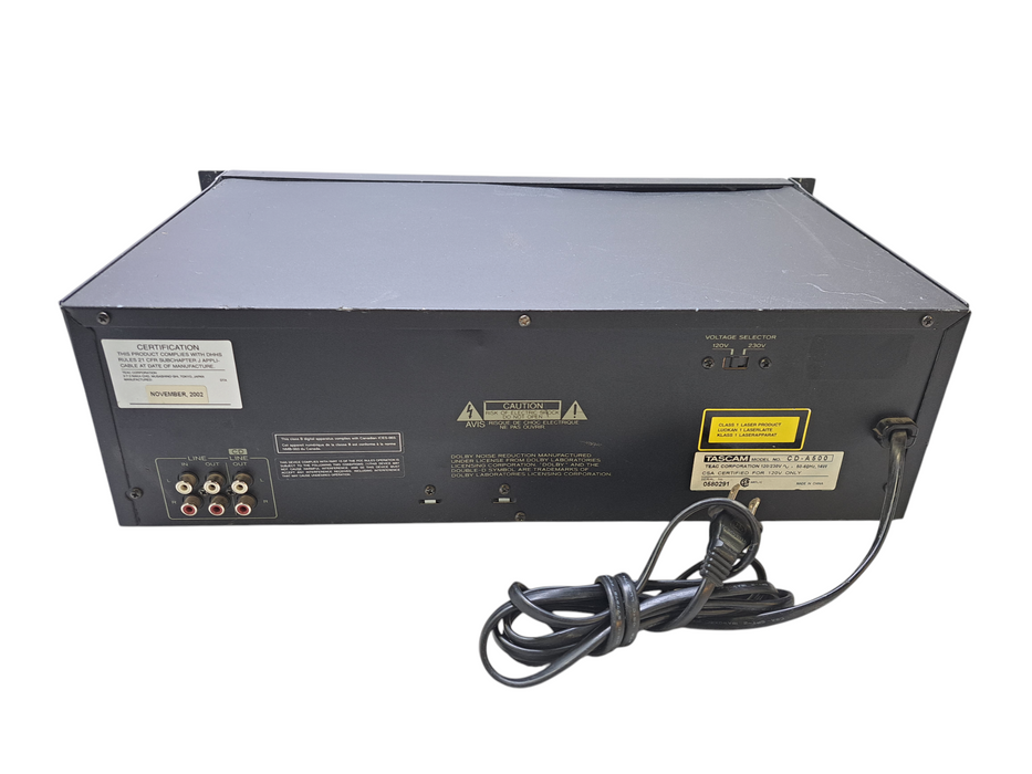 Tascam CD-A500 Professional CD Player Cassette Tape Deck *READ* )