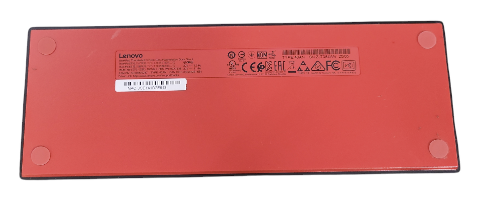 Lenovo DK1841 40AN ThinkPad Thunderbolt 3 Dock Gen2 W/ Adapter Q