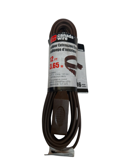 LOT 4x Indoor Extension Cord - 3 Outlet - 2x 12ft & 2x 6ft 16 Gauge