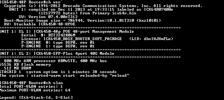 Brocade ICX6450-48P, 48-Port Gigabit PoE+ Switch, 4x 1/10G SFP+