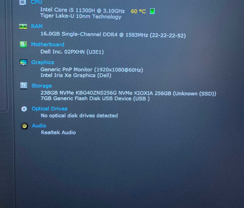 Dell Vostro 14 5410 Core i5-11300H@3.1GHz 16GB RAM 256GB SSD READ  Lap200