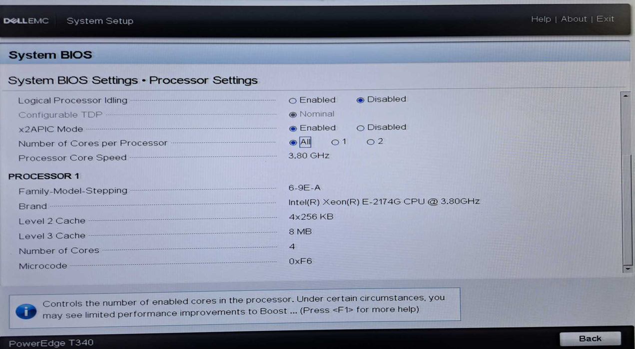 Dell PowerEdge T340 | Xeon E-2174G @3.80GHz, 48GB DDR4, H330, 2x 495W PSU )