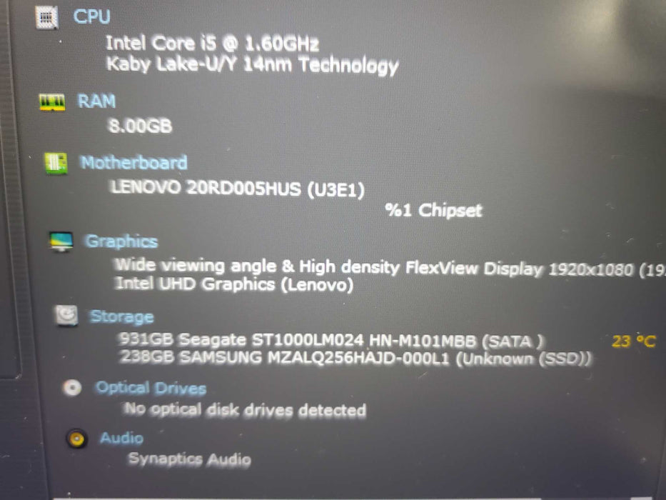 Lenovo Thinkpad E15 Gen 1 15" FHD i5-10210U 1.60GHz 8GB RAM 1TB HDD  Lap200