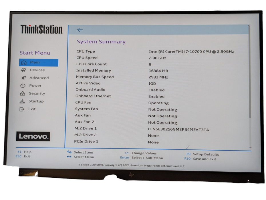 Lenovo ThinkStation P340 Intel Core i7-10700 16GB RAM 256GB NVMe SSD  -