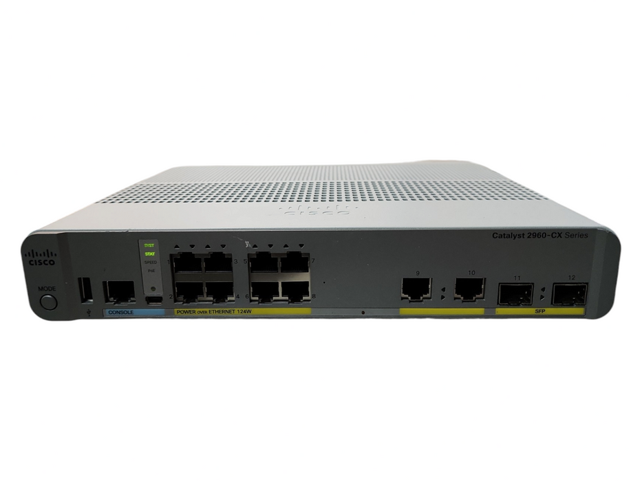 Cisco WS-C2960CX-8PC-L V02, 8-Port Gigabit Managed Silent Switch w/ 2x SFP