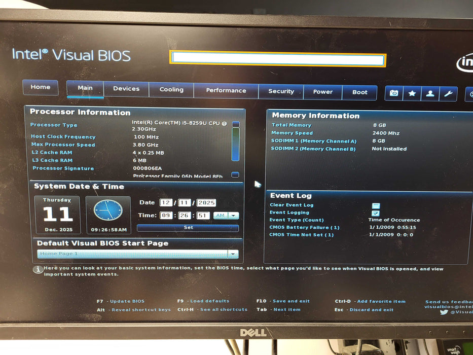Intel NUC Mini PC i5-8259U 8GB DDR4 256GB SSD No AC $