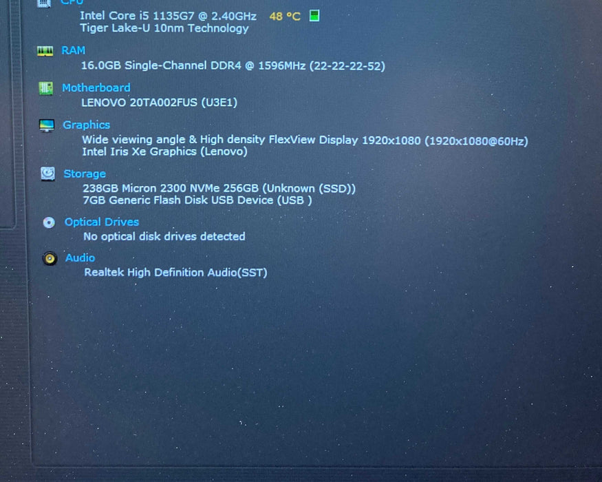 Lenovo ThinkPad E14 Gen 2 Core i5-1135G7@2.4GHz 16GB RAM 256GB SSD Q Lap200