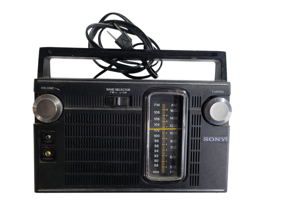 Sony TFM-7150W Vintage AM/FM Radio – Tested Working, Antenna is Fully Exten