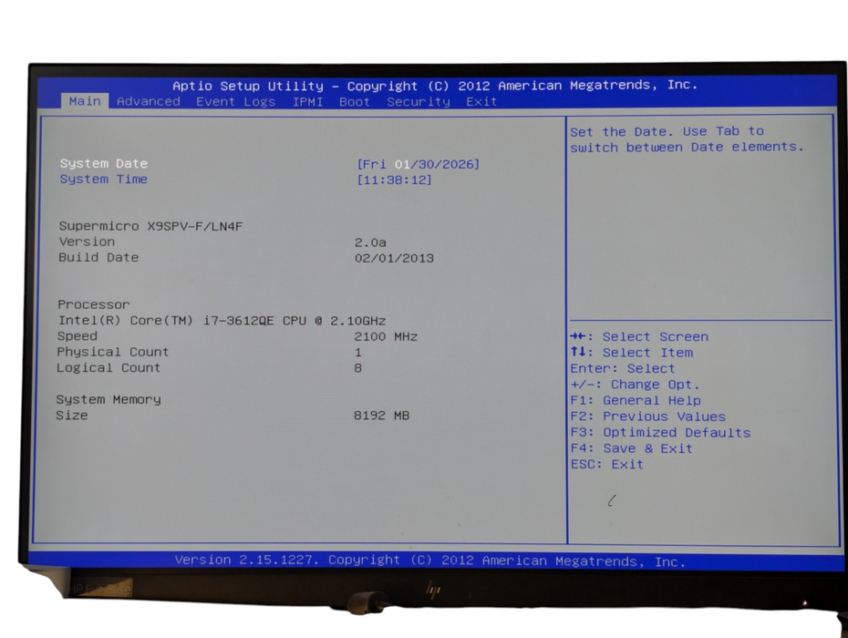 Supermicro 504-2 X9SPV-LN4F-3QE Intel Core i7-3612QE 8GB RAM  -