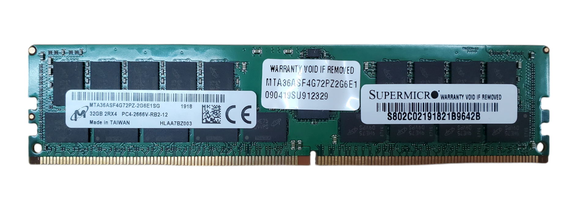 Micron 32GB 2RX4 PC4-2666V-RB2-12 DDR4 Server RAM Q
