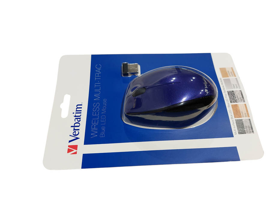 Verbatim Multi-Trac Wireless Blue LED Mouse Purple Shine ( New )  Q=
