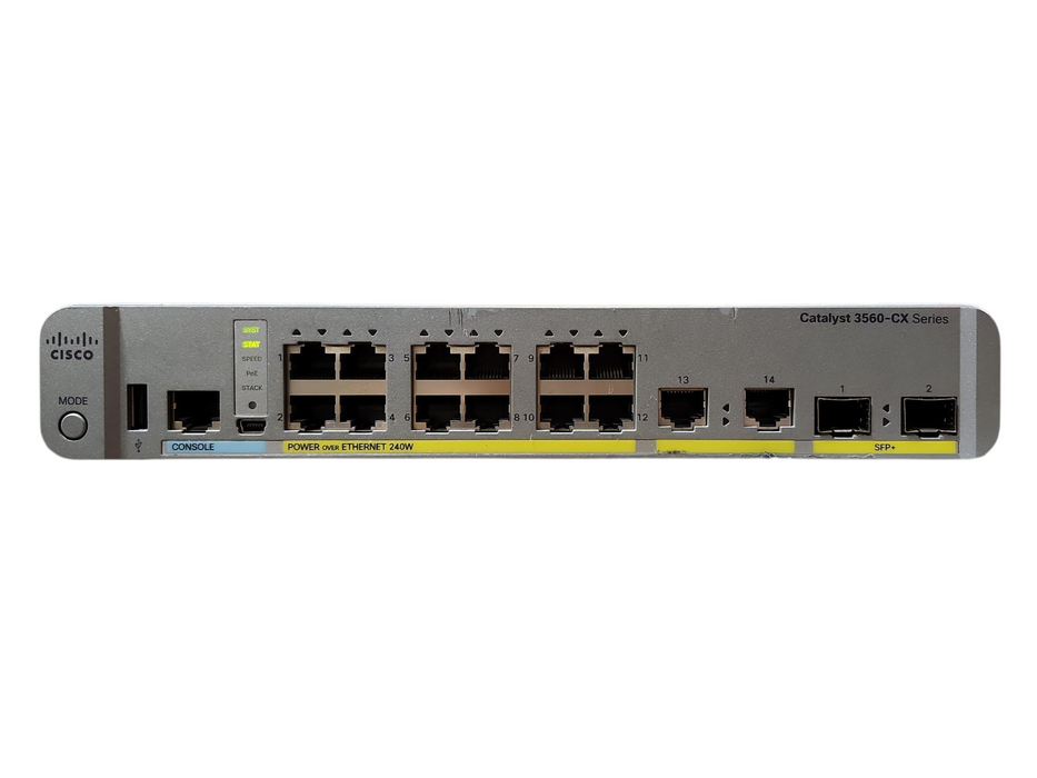Cisco WS-C3560CX-12PD-S 16 Port Compact Switch, 12x PoE Ports 4x Uplinks