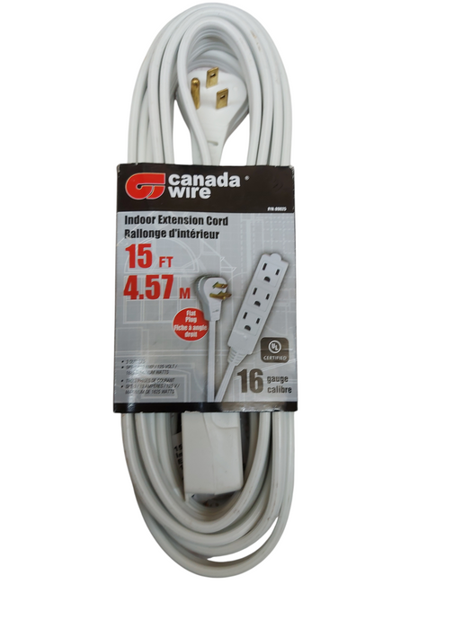 LOT 3x Indoor Extension Cords – 3-Outlets – 6ft / 10ft / 15ft – 16 Gauge