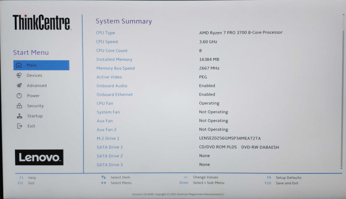 Lenovo ThinkCentre M75s-1, Ryzen 7 Pro 3700, 16GB DDR4, R520, 256GB NVMe
