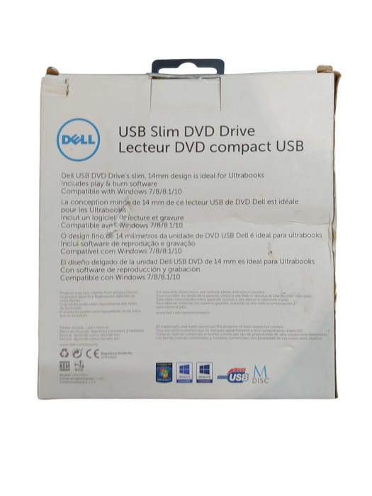 Lot 2x Dell External USB Slim DVD +/- RW Optical Drive DW316