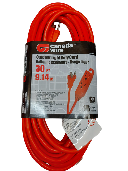 Lot 7x Canada Wire Extension Cords – Indoor/Outdoor – Read Description