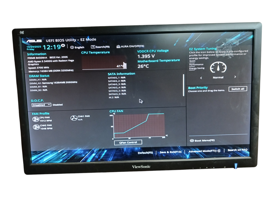 Custom AMD SFF PC Ryzen 5 3400G @3.70Ghz Asus Prime B450M-A 16GB DDR4 READ Q