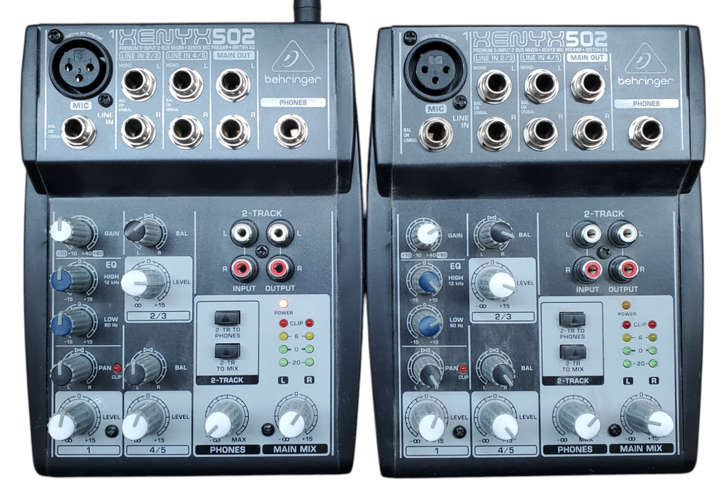 Lot 2x Behringer XENYX 502 Mic Preamp 5-Input 2-Bus Audio Mixer *READ*