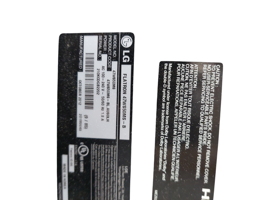 LG Flatron Model: 47WS50MS-B Digital Signage Display Monitor  =