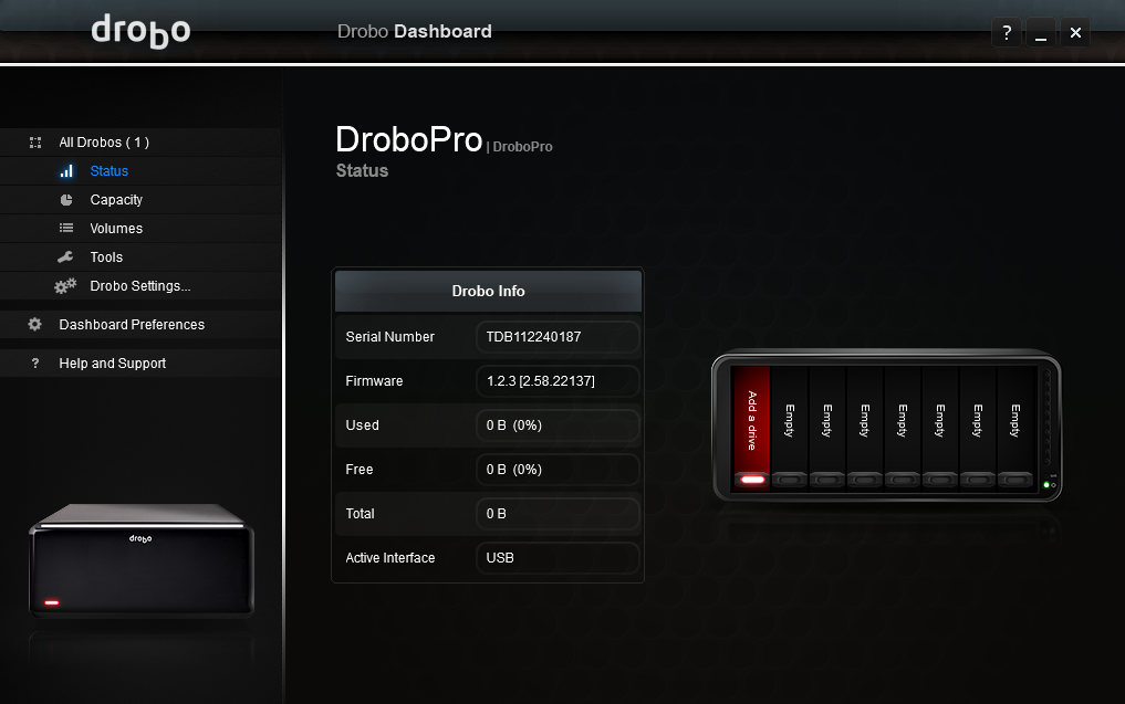 Drobo Pro DRPR1-A | 8-Bay USB/Network Attached Storage NAS, No HDD's