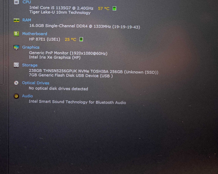 HP ProBook 450 G8 Core i5-1135G7@2.40GHz 16GB RAM 256GB SSD  Lap200