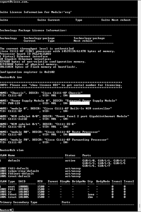 CISCO ISR 1100 Series C1111-8P INTEGRATED SERVICES ROUTER No AC Q$
