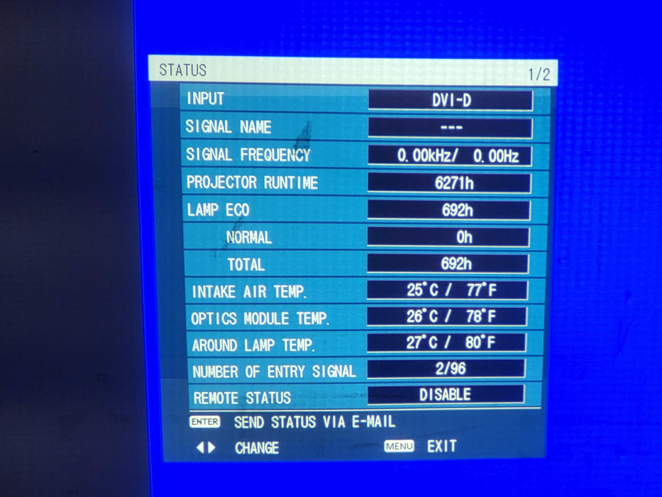 Panasonic PT-DZ570U Projector 4000 Lumens HDMI 692 Lamp Hours $