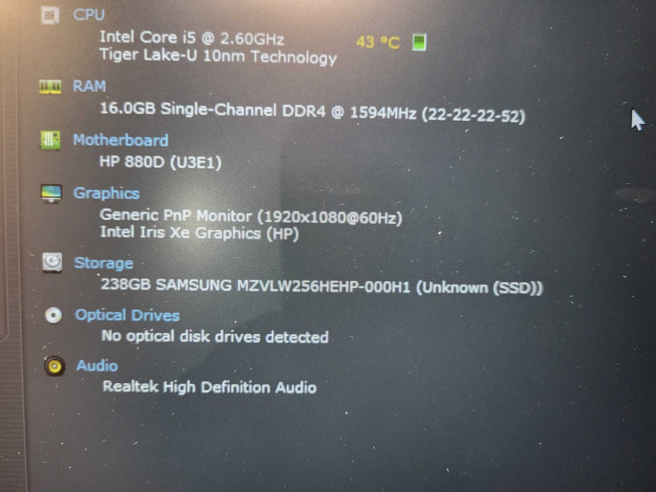 HP EliteBook 840 G8 Intel Core i5-1145G7 16GB RAM 256GB NVMe SSD Q$ Lap200