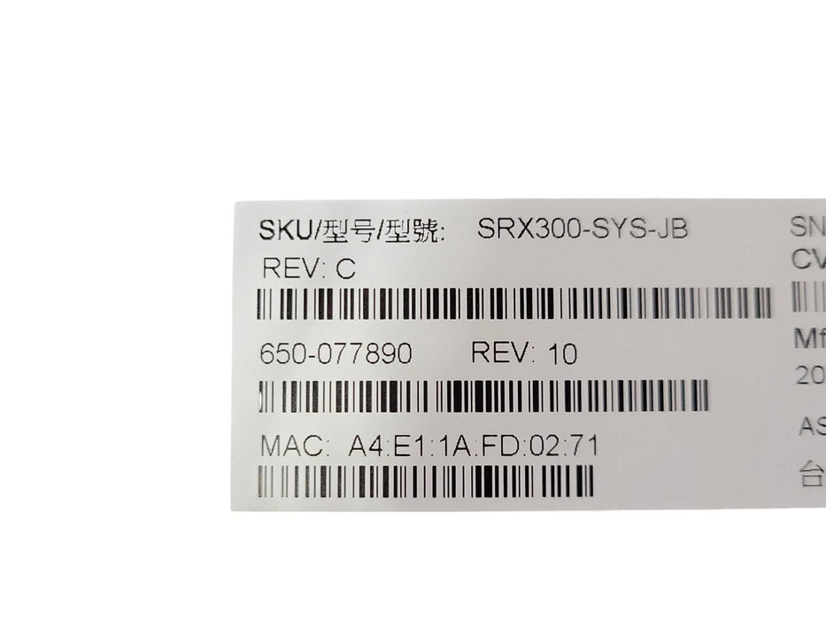 Juniper Networks SRX300 SRX300-SYS-JB, Read _