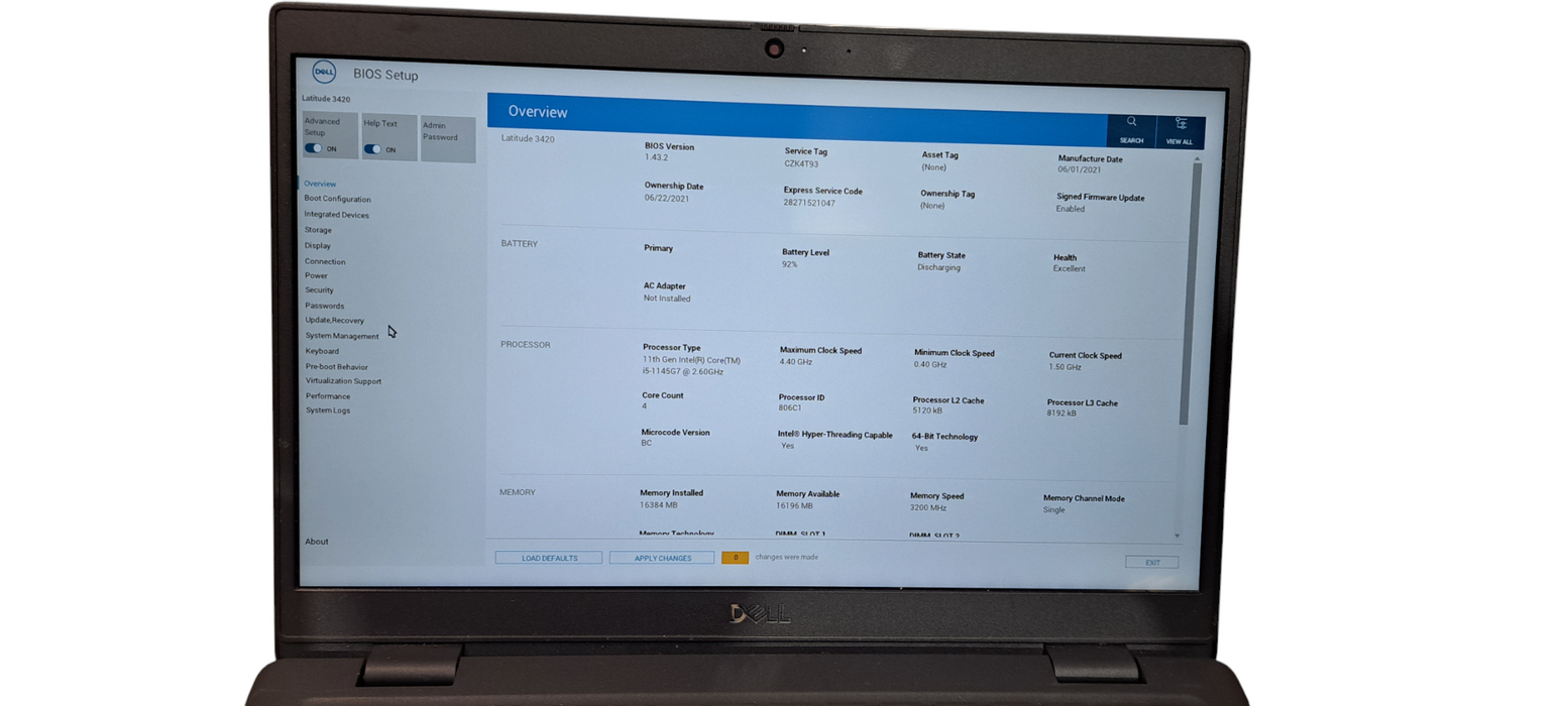 Dell Latitude 3420 i5-1145G7|16GB RAM|256GB NVMe| W/ AC|READ  Lap200