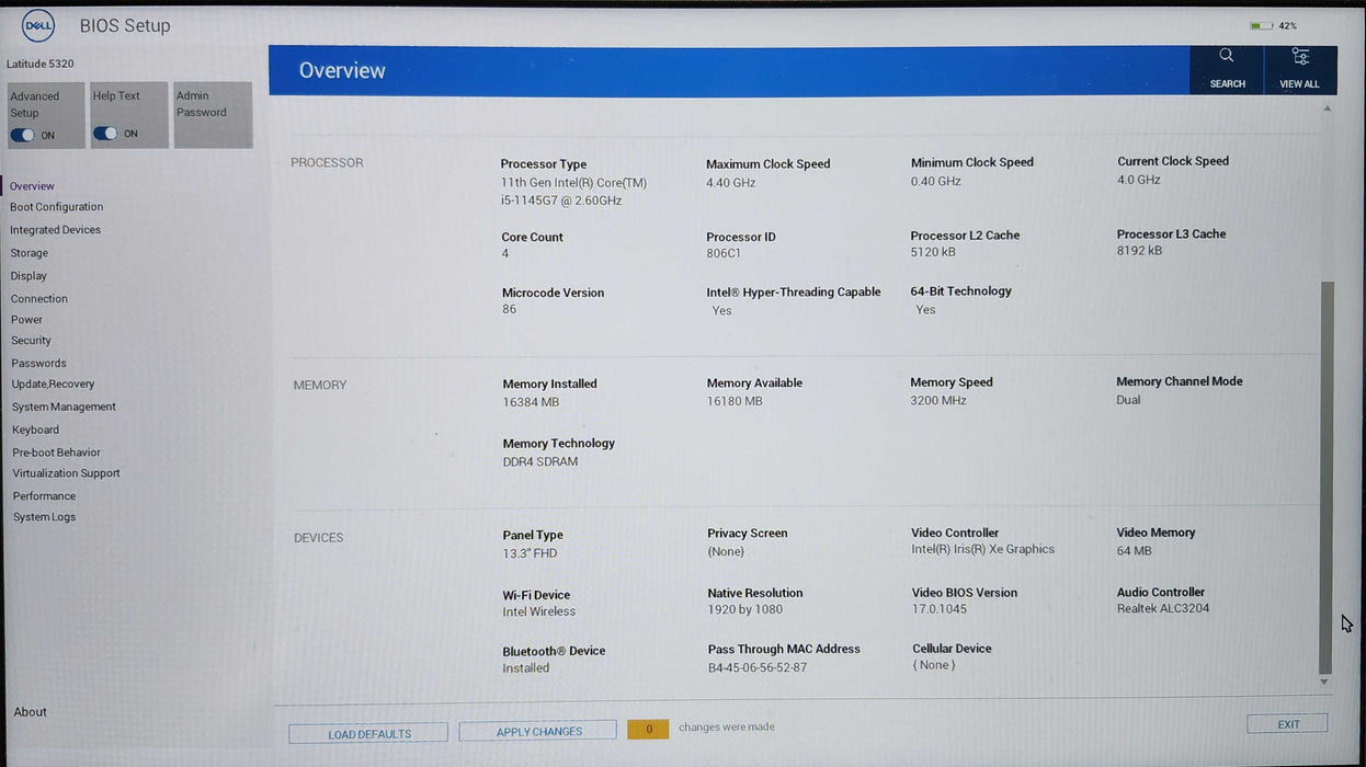 Dell Latitude 5320, i5-1145G7 @ 2.60GHz, 16GB DDR4, 256GB NVMe, FR KB  Lap200