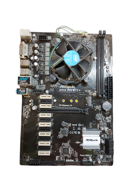 ASRock H110 Pro BTC+ ATX Mining Motherboard With CPU  Fan