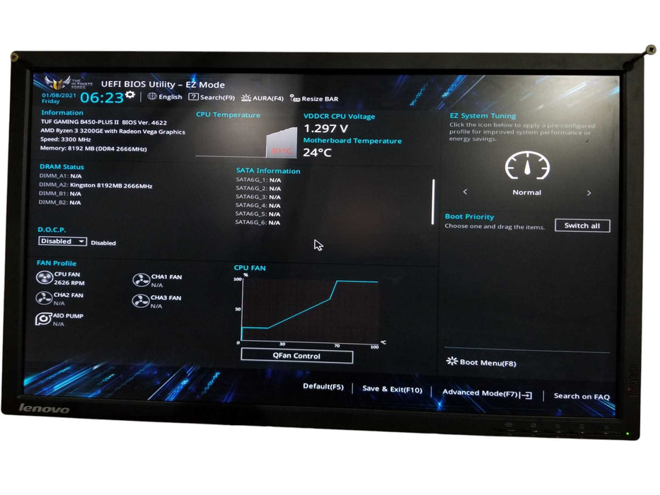COMBO ASUS TUF GAMING B450 PLUS II + AMD Ryzen 3 3200GE / NO RAM / NO MB Cover