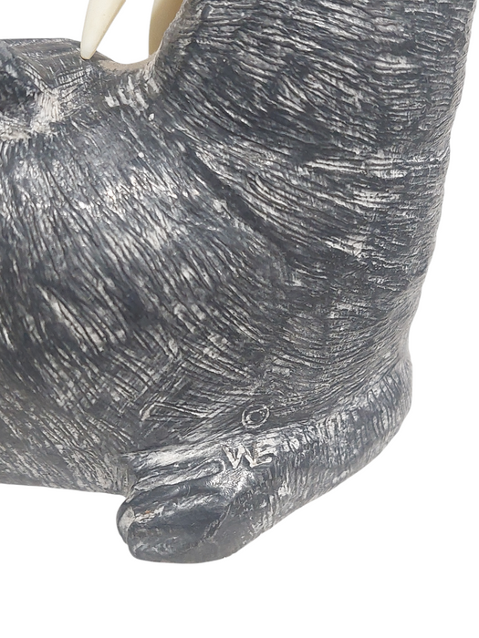 Wolf Original walrus sculpture 6" Inuit & First Nations art Canada =