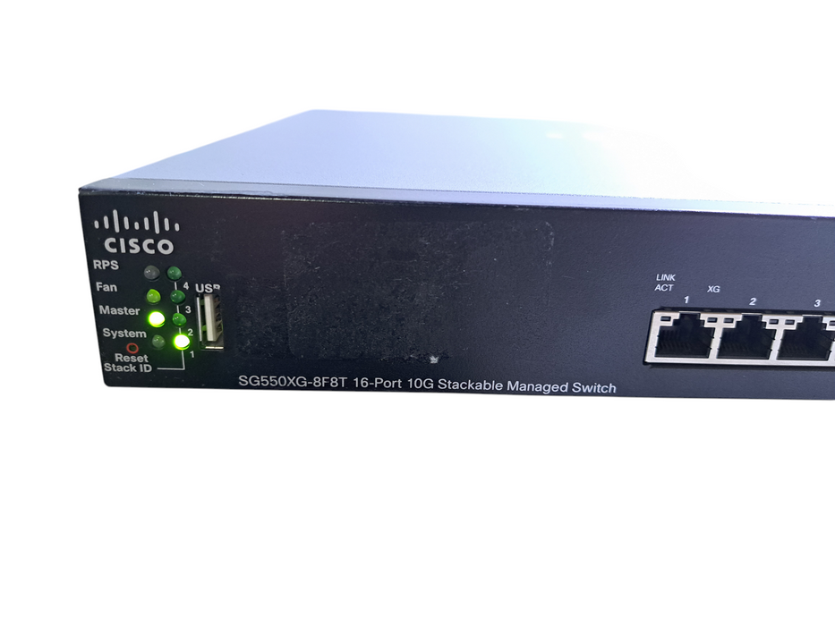 Cisco SG550XG-8F8T-K9 | 16-Port 10-Gigabit Stackable Managed Switch )