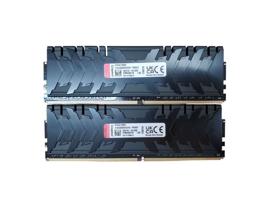 Lot 2x Kingston Fury Renegade 8GB DDR4 RAM 3200MHz - KF432C16RB/8