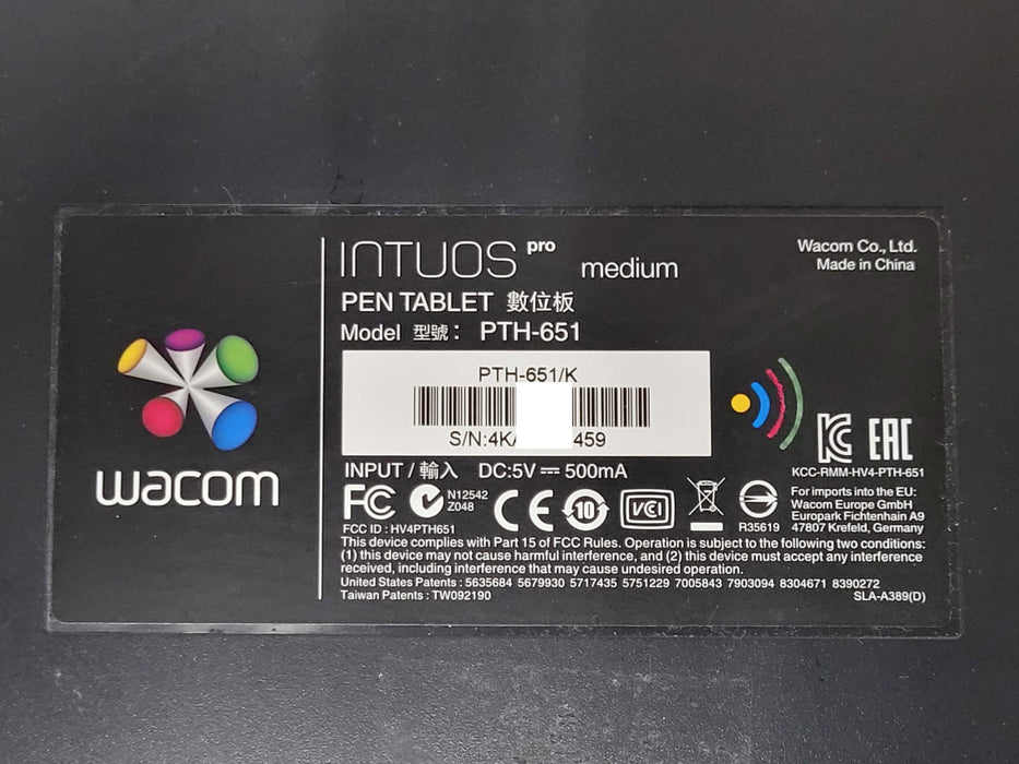 Wacom Intuos Pro Medium PEN Tablet PTH-651, No PEN, READ Q_