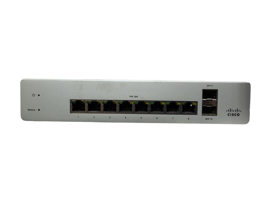 Cisco Meraki MS220-8P, 8-Port Gigabit PoE 124W Network Switch, UNCLAIMED