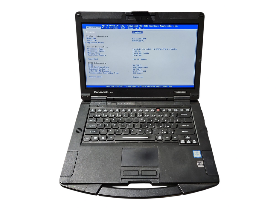 Panasonic Toughbook FZ-55 Touch i5-8365U, 16GB DDR4, 256GB NVMe, 960Hrs  Lap200