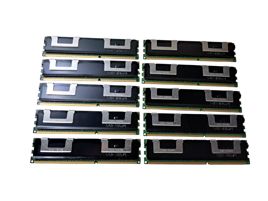 Lot of 10x Micron 16GB 4RX4 PC3-8500R | DDR3 Server Memory w/ Heatsink