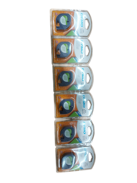 Lot 6x Dymo Letratag Refill White Paper Label Tape 12mm 1/2" LT-100H 200B