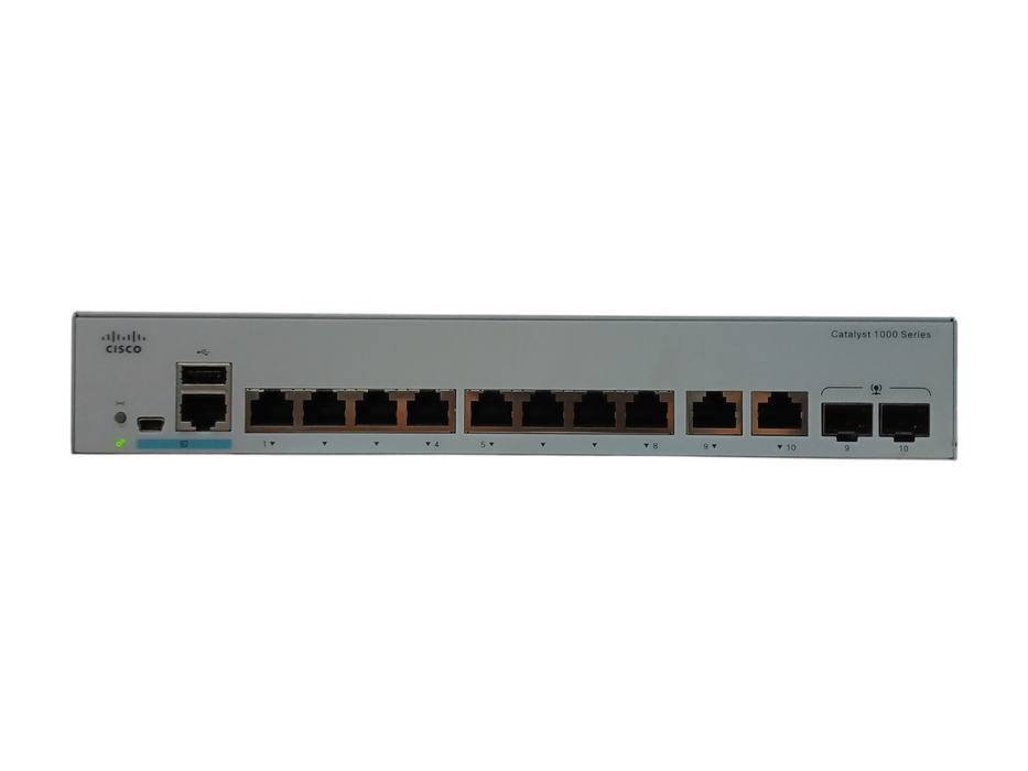 Cisco C1000-8T-E-2G-L 8 Port PoE Smart Eligible Gigabit Ethernet Switch