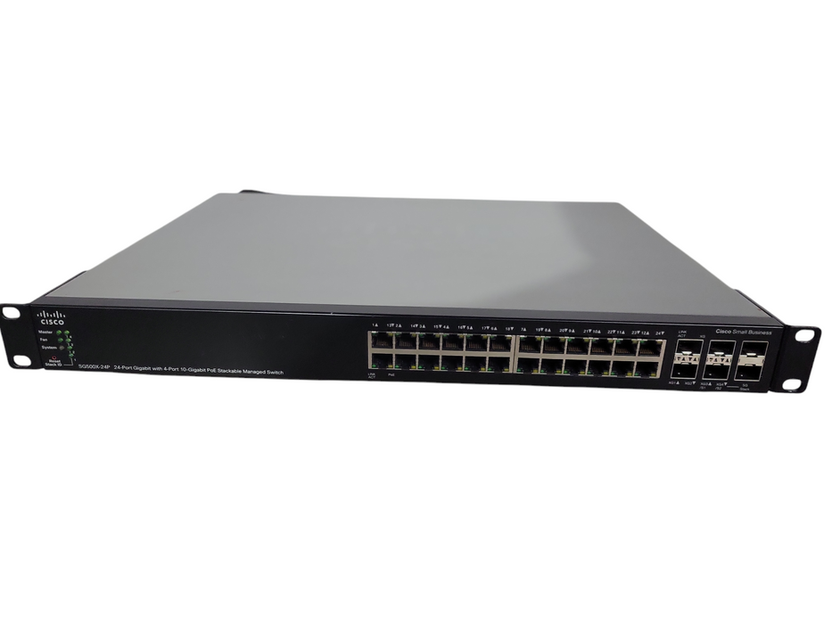 Cisco SG500X-24P-K9 24-Port 1Gbe 4xSFP+ 10Gbe PoE Stackable Managed Switch !